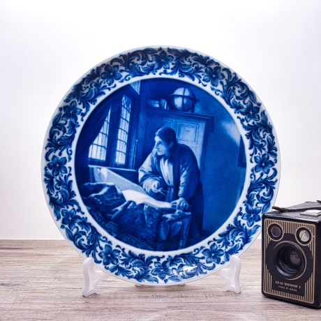 Sammelteller Berlin Design - Geograph nach Johannes Vermeer, blaues Porzellan  - Made in Germany - 9E3 - TOP Zustand