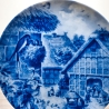 Sammelteller Muttertag: 1983 Schwalben - Berlin Design - blaues Porzellan  - Made in West Germany - 19,5 cm - 8B3 - TOP Zustand