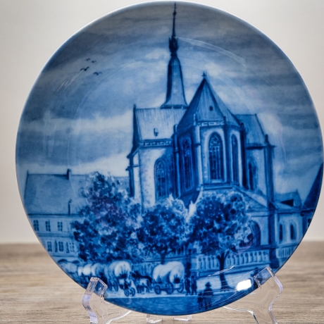 Sammelteller Berlin Design - Städteteller Alt Osnabrück - St. Marienkirche um 1859- blaues Porzellan - Made in Germany - 9D2 - TOP Zustand