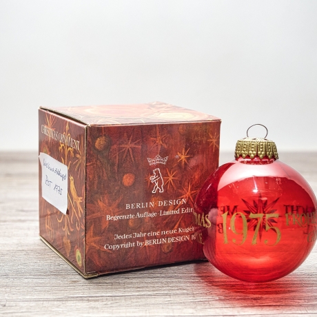 Berlin Design - rote Glas Weihnachtskugel - 1975 - Limitierte Auflage, Sammlerstück - Made in Germany - 8D3