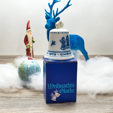 Weihnachtsglocke - Berlin Design - 1973 - blaues Porzellan - Made in Germany - 8D3 - TOP Zustand - limitiert