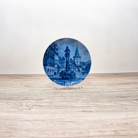 Sammelteller Berlin Design - Städteteller Gengenbach, Stadt der Türme im Kinzigtal - blaues Porzellan - Made in Germany - 9D2 - TOP Zustand