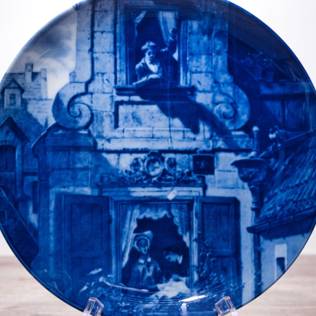 Sammelteller Berlin Design - Serie: Carl Spitzweg - Liebesbrief  - blaues Porzellan  - Auflage 5.000 - Made in Germany - 9E2 - TOP Zustand
