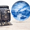 Sammelteller Berlin Design - Serie: Alt Bremerhaven - Die Strandhalle um 1928 - blaues Porzellan  - Made in Germany - 9D1 - TOP Zustand