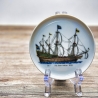 Untersetzer,Sammelteller von AK Kaiser Prozellan - Motiv: Ship in the East Indies 1620   -  10 cm - Made in Germany - 9B1