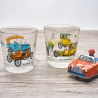 Außergewöhnliche Sammel-Gläser - Motiv: diverse Oldtimer - Farbiger Aufdruck - 2er-Set -  9C2