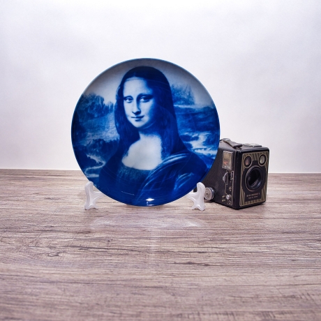 Sammelteller Berlin Design - Serie: Da Vinci - Mona Lisa  - blaues Porzellan  - Auflage 5.000 - Made in Germany - 9E1 - TOP Zustand