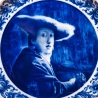 Sammelteller Berlin Design - Dame mit Hut nach Johannes Vermeer, blaues Porzellan  - Made in Germany - 9E3 - TOP Zustand