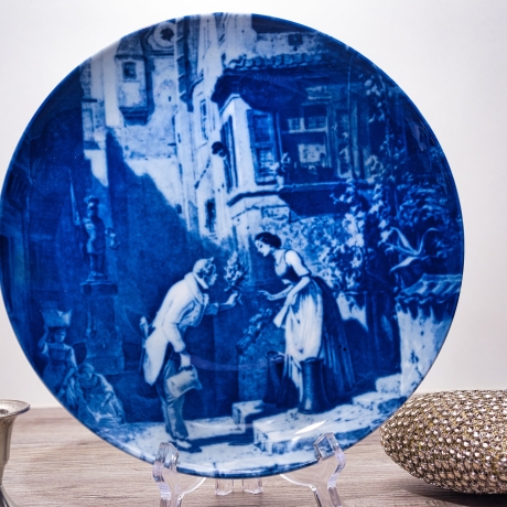 Sammelteller Berlin Design - Serie: Carl Spitzweg - Hochzeiter - blaues Porzellan - Auflage 5.000 - Made in Germany - 9E2 - TOP Zustand