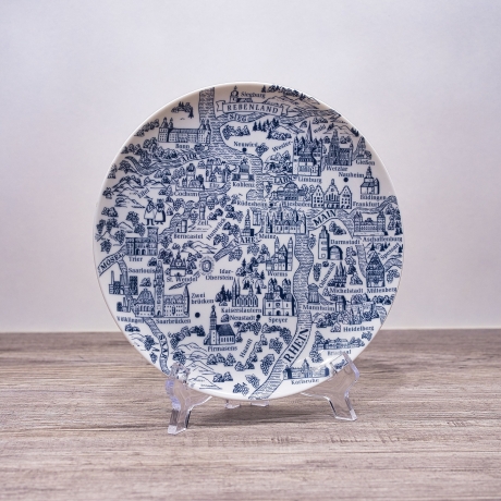 Sammelteller Berlin Design - Landschaftsteller - Rebenland - blaues Porzellan - Made in West Germany - 9D2 - TOP Zustand