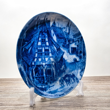 Sammelteller, Städteteller: Rothenburg ob der Tauber - Berlin Design - blaues Porzellan  - Made in Germany - mit Karton - 8E1 - TOP Zustand