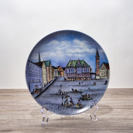 Sammelteller, Städteteller: Bremer Handmalerei, Das Rathaus, handgemalt, signiert - Berlin Design - Made in Germany - Zustand 1 bis 2 - 8B2