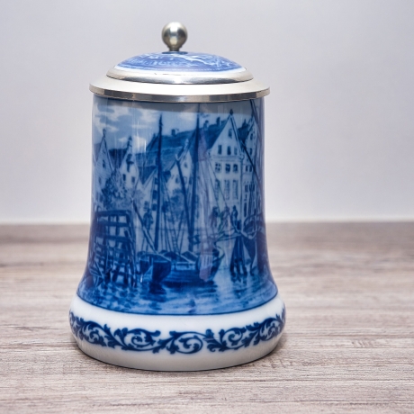 Sammelkrug Berlin Design - Serie: Alt Bremen - An der Schlachte - blaues Porzellan - Made in Germany - 9D3 - TOP Zustand