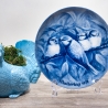 Sammelteller Muttertag: 1972 Rotkehlchen - Berlin Design - blaues Porzellan  - Made in West Germany - 19,5 cm - 8B3 - TOP Zustand