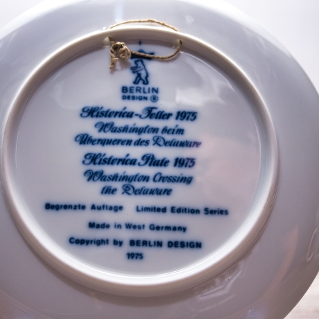 Sammelteller Berlin Design - Serie: Historica - Washington beim Delaware - blaues Porzellan  - Made in Germany - 9D1 - TOP Zustand