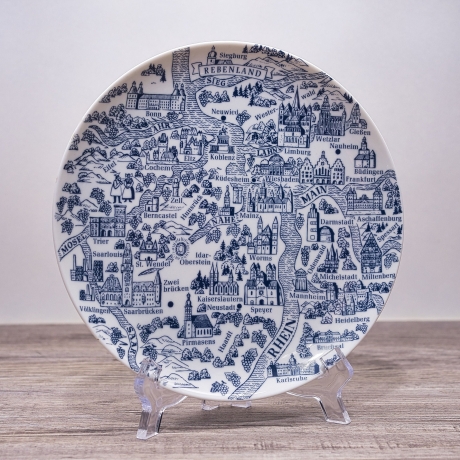 Sammelteller Berlin Design - Landschaftsteller - Rebenland - blaues Porzellan - Made in West Germany - 9D2 - TOP Zustand