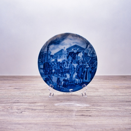 Sammelteller Berlin Design - Serie: Historica - Die erste Eisenbahn 1835 - blaues Porzellan  - Made in Germany - 9D1 - TOP Zustand