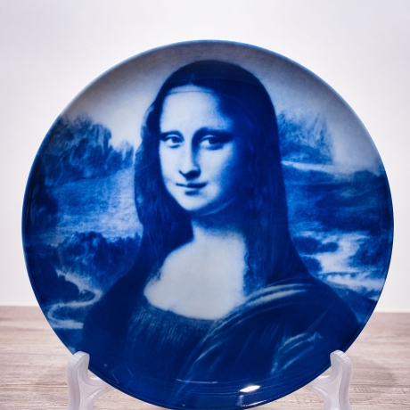 Sammelteller Berlin Design - Serie: Da Vinci - Mona Lisa  - blaues Porzellan  - Auflage 5.000 - Made in Germany - 9E1 - TOP Zustand