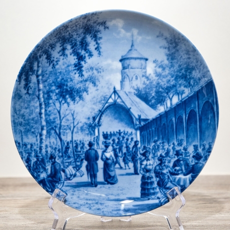 Sammelteller Berlin Design - Serie: Alt Bremerhaven - Der englische Garten um 1905 - blaues Porzellan  - Made in Germany - 9D1 - TOP Zustand