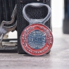 Flaschenöffner Holsten weltbekannt: In jeder Lage, 7 x 4 cm, Metall, mit schöner Alterspatina