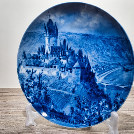 Sammelteller, Städteteller: Cochem an der Mosel - Berlin Design - blaues Porzellan  - Made in Germany - mit Karton - 8E2 - TOP Zustand