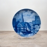 Sammelteller Berlin Design - Serie: Alt Gütersloh - Blick vom Rathausplatz - blaues Porzellan  - Made in Germany - 9D2 - TOP Zustand