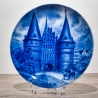 Sammelteller, Städteteller: Lübeck - Berlin Design - blaues Porzellan  - Made in Germany - mit Karton - 8E2 - TOP Zustand