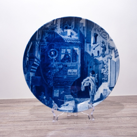 Sammelteller Berlin Design - Serie: Carl Spitzweg - Postbote  - blaues Porzellan  - Auflage 5.000 - Made in Germany - 9E2 - TOP Zustand