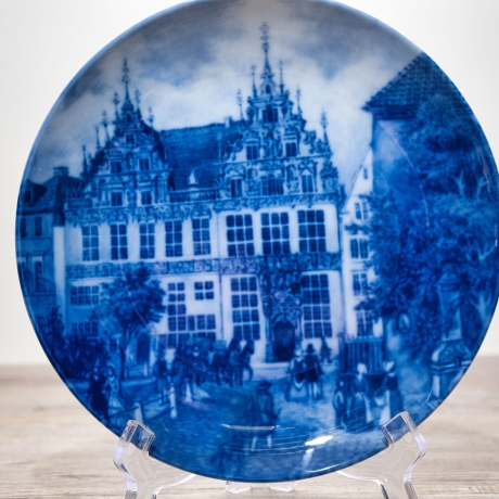 Sammelteller Berlin Design - Serie: Alt Bremen - Krameramtshaus  - blaues Porzellan  - Auflage 3.000 - Made in Germany - 9D1 - TOP Zustand