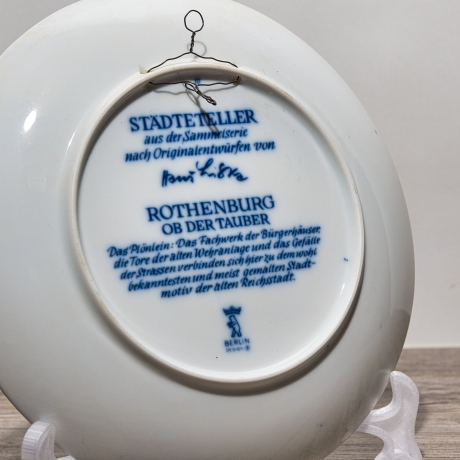 Sammelteller, Städteteller: Rothenburg ob der Tauber - Berlin Design - blaues Porzellan  - Made in Germany - mit Karton - 8C2 - TOP Zustand