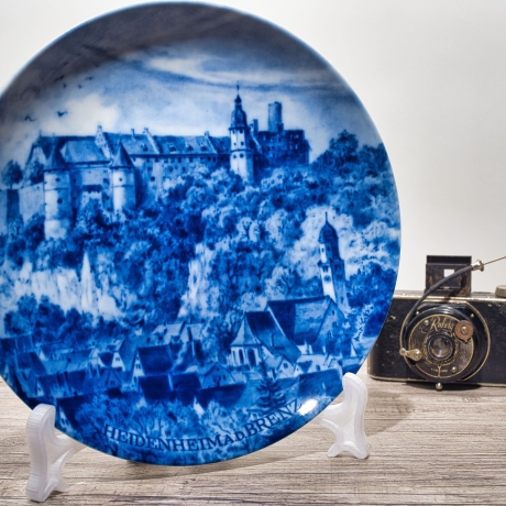 Sammelteller, Städteteller: Heidenheim an der Brenz - Berlin Design - blaues Porzellan  - Made in Germany - mit Karton - 8D1 - TOP Zustand