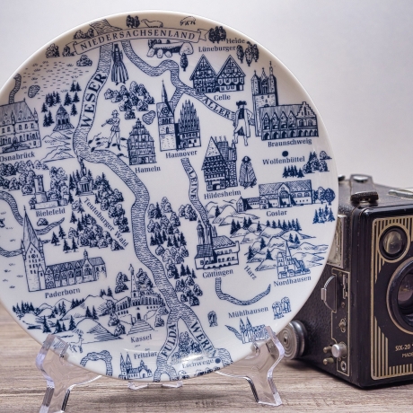 Sammelteller Berlin Design - Landschaftsteller - Niedersachsenland - blaues Porzellan - Made in West Germany - 9D2 - TOP Zustand