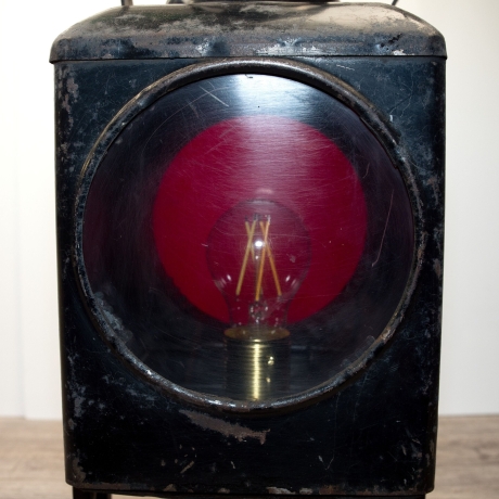 Eisenbahnlampe: Oberwagenlaterne original Deutsche Bahn, umgebaut auf E27 Fassung mit ordentlich Patina, LED Leuchtmittel, Unikat, Upcycling