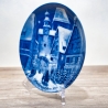 Weihnachtsteller - 1971: Rothenburg ob der Tauber - von Berlin Design - blaues Porzellan - begrenzte Auflage - Made in West Germany (8C3)