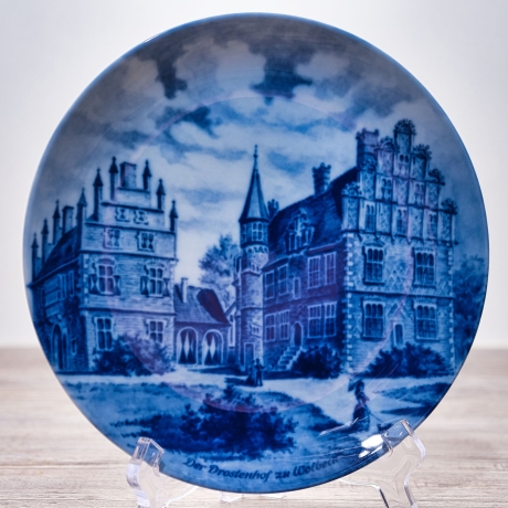 Sammelteller Berlin Design - Serie: Münsterland - Der Drostenhof zu Wolbeck - blaues Porzellan  - Made in Germany - 9D1 - TOP Zustand