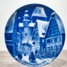 Weihnachtsteller - 1971: Rothenburg ob der Tauber - von Berlin Design - blaues Porzellan - begrenzte Auflage - Made in West Germany (8C3)