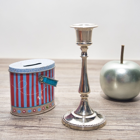 Zauberhafter Art Nouveau Kerzenständer, Design 1900 bis 1920, Herstellung vermutlich 1960er Jahre - VERSILBERT- 9C2