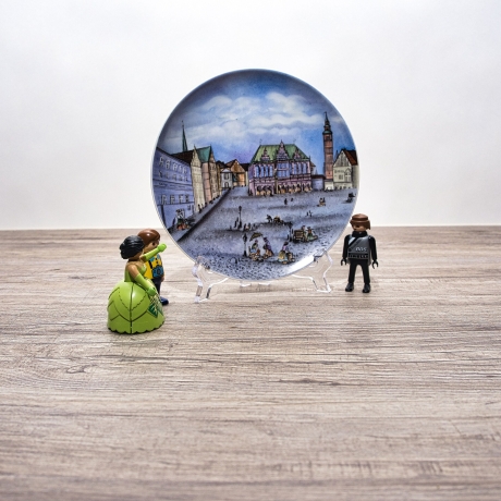 Sammelteller, Städteteller: Bremer Handmalerei, Das Rathaus, handgemalt, signiert - Berlin Design - Made in Germany - Zustand 1 bis 2 - 8B2