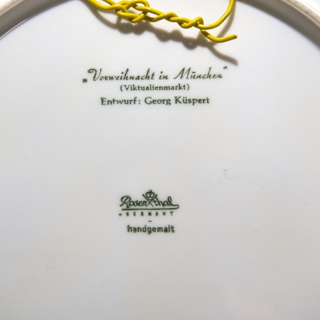 Rosenthal Weihnachts-Sammelteller - Entwurf Georg Küspert - Motiv Vorweihnacht in München - 1965 - handbemalt - TOP Zustand - 8E2