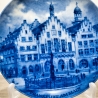 Sammelteller, Städteteller: Frankfurt am Main - Berlin Design - blaues Porzellan  - Made in Germany - mit Karton - 8B1 - TOP Zustand