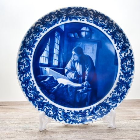 Sammelteller Berlin Design - Geograph nach Johannes Vermeer, blaues Porzellan  - Made in Germany - 9E3 - TOP Zustand- Mit ZERTIFIKAT