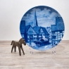 Sammelteller Berlin Design - Serie: Alt Gütersloh - Blick vom Rathausplatz - blaues Porzellan  - Made in Germany - 9D2 - TOP Zustand