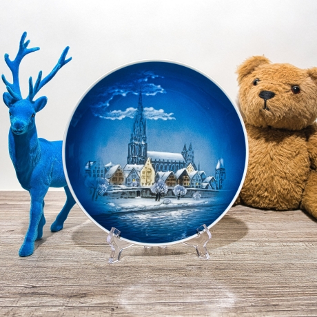 Rosenthal Weihnachts-Sammelteller - Entwurf Georg Küspert - Motiv Weihnachten in Ulm - 1960er Jahre -handbemalt - TOP Zustand - 8E2