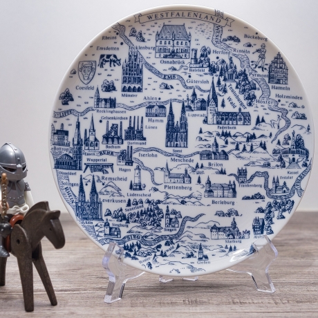Sammelteller Berlin Design - Landschaftsteller - Westfalenland- blaues Porzellan - Made in West Germany - 9D2 - TOP Zustand