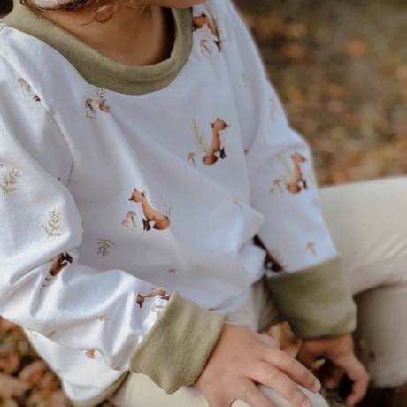 Visuell Design - Sweater Sweatstoff Fuchs Füchse Pullover Pulli Handmade Kinder