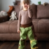 Visuell Design - Leinen Abenteuer Hose für Kinder, Kleinkinder Leinenkleidung Patchwork Kniepatch Bunt - Kindergartentauglich