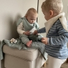 Visuell Design - Baby Kleinkind Kind Leggings / Newborn Leggings aus gestreiften Rippenjersey Mint blau rosa grau