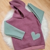 Neuheit: Sweater Walk rosa beige Herz - Walkpullover Oversize Kinder Farbauswahl