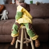 Visuell Design - Leinen Abenteuer Hose für Kinder, Kleinkinder Leinenkleidung Patchwork Kniepatch Bunt - Kindergartentauglich