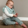 Visuell Design - Baby Kleinkind Kind Leggings / Newborn Leggings aus gestreiften Rippenjersey Mint blau rosa grau